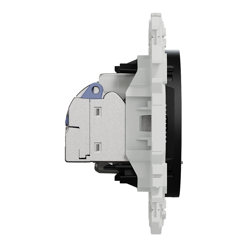 Odace prise RJ45 cat.6 STP + TV noir